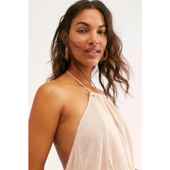 NEW FREE PEOPLE CATCHING RAYS GAUZE MINI TUNIC DRESS L - Picture 2 of 6